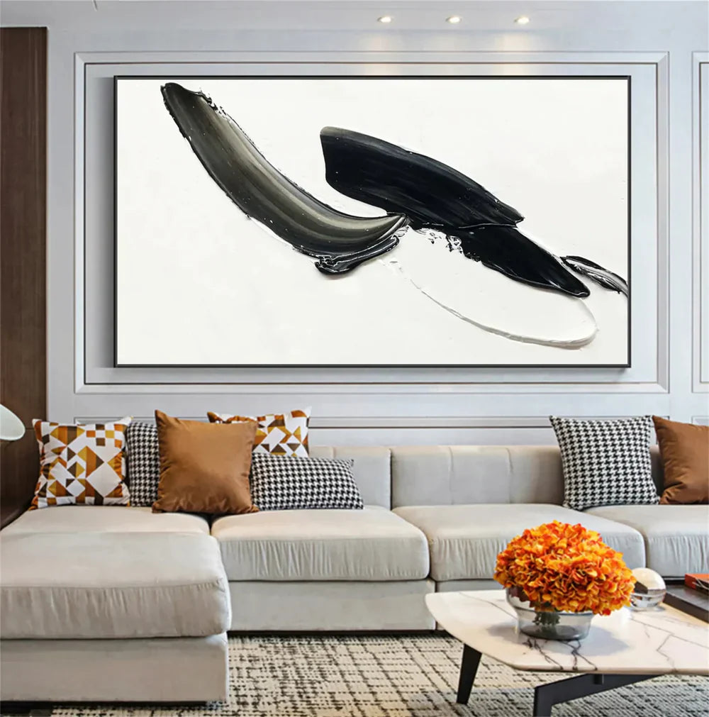 Black and White Minimalist Textured Wall Art #MT114