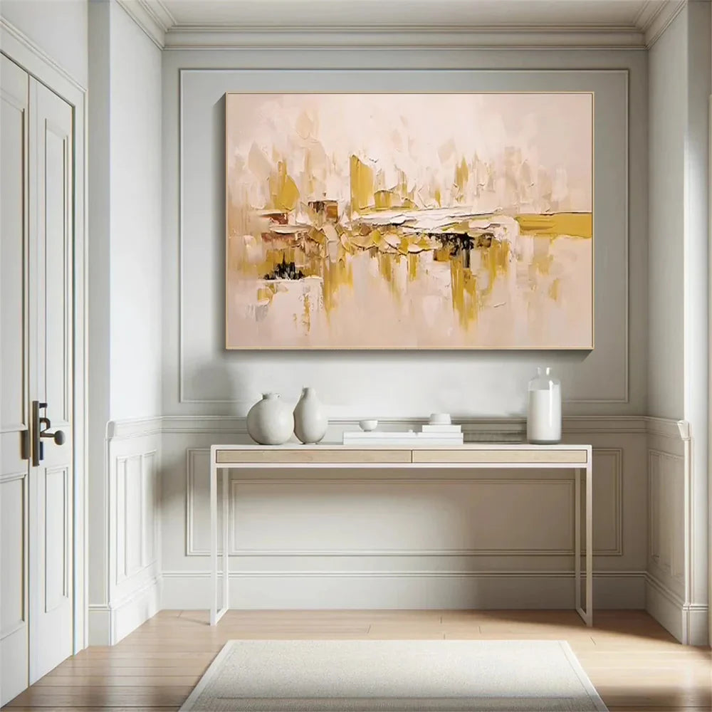 Beige and Brown Abstract Texture Wall Art  #AT106