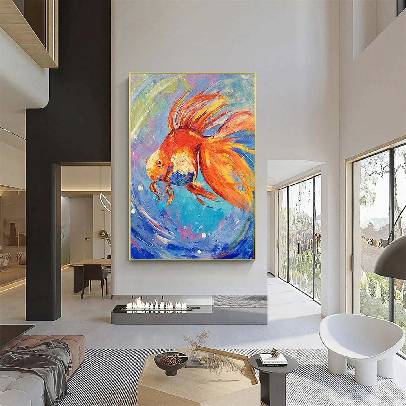 Abstract Goldfish Animal Wall Art #DL063