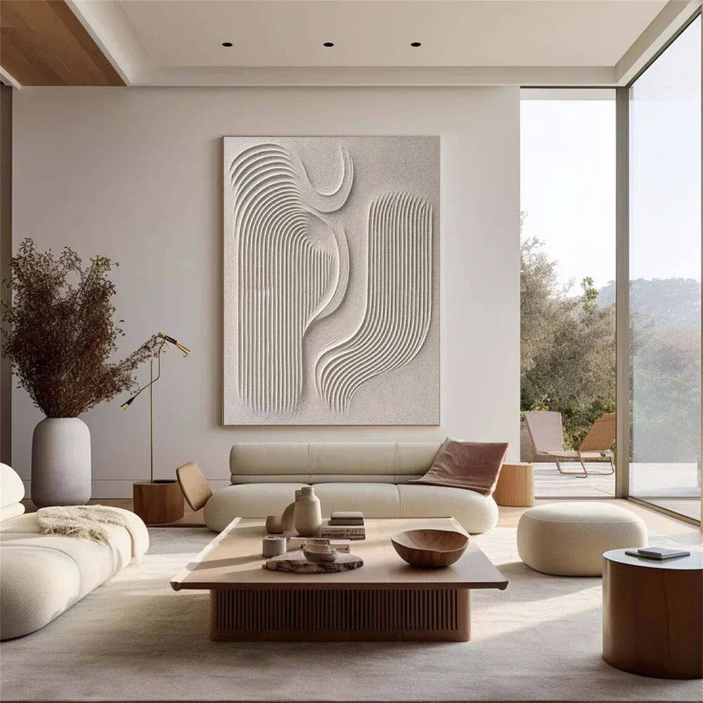 Beige and Brown Abstract Texture Wall Art #AT012