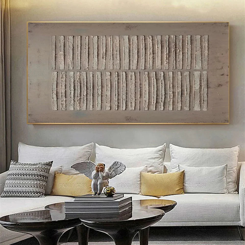 Beige and Brown Abstract Texture Wall Art #AT046