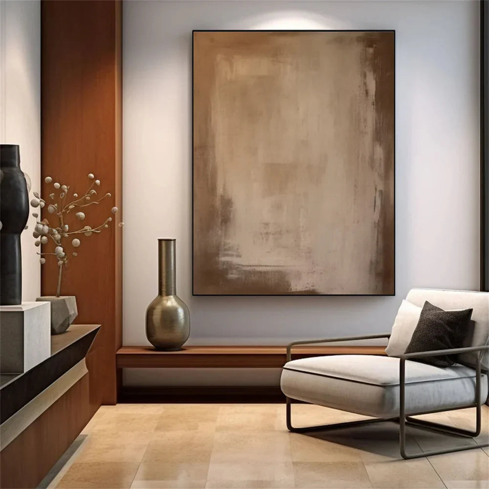 Beige and Brown Abstract Wall Art  #AT110