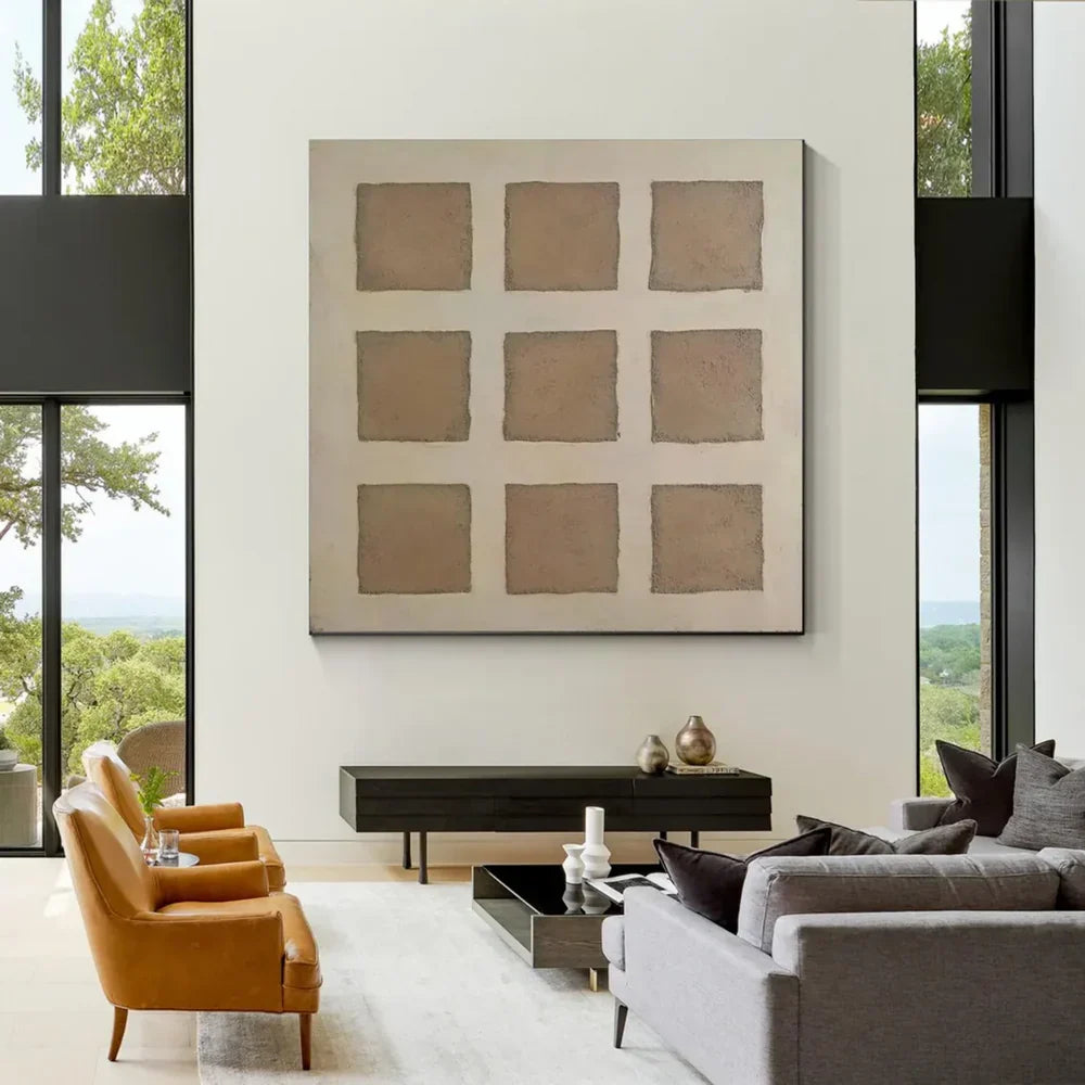 Beige & Brown Wabi Sabi Abstract Wall Art #WT040