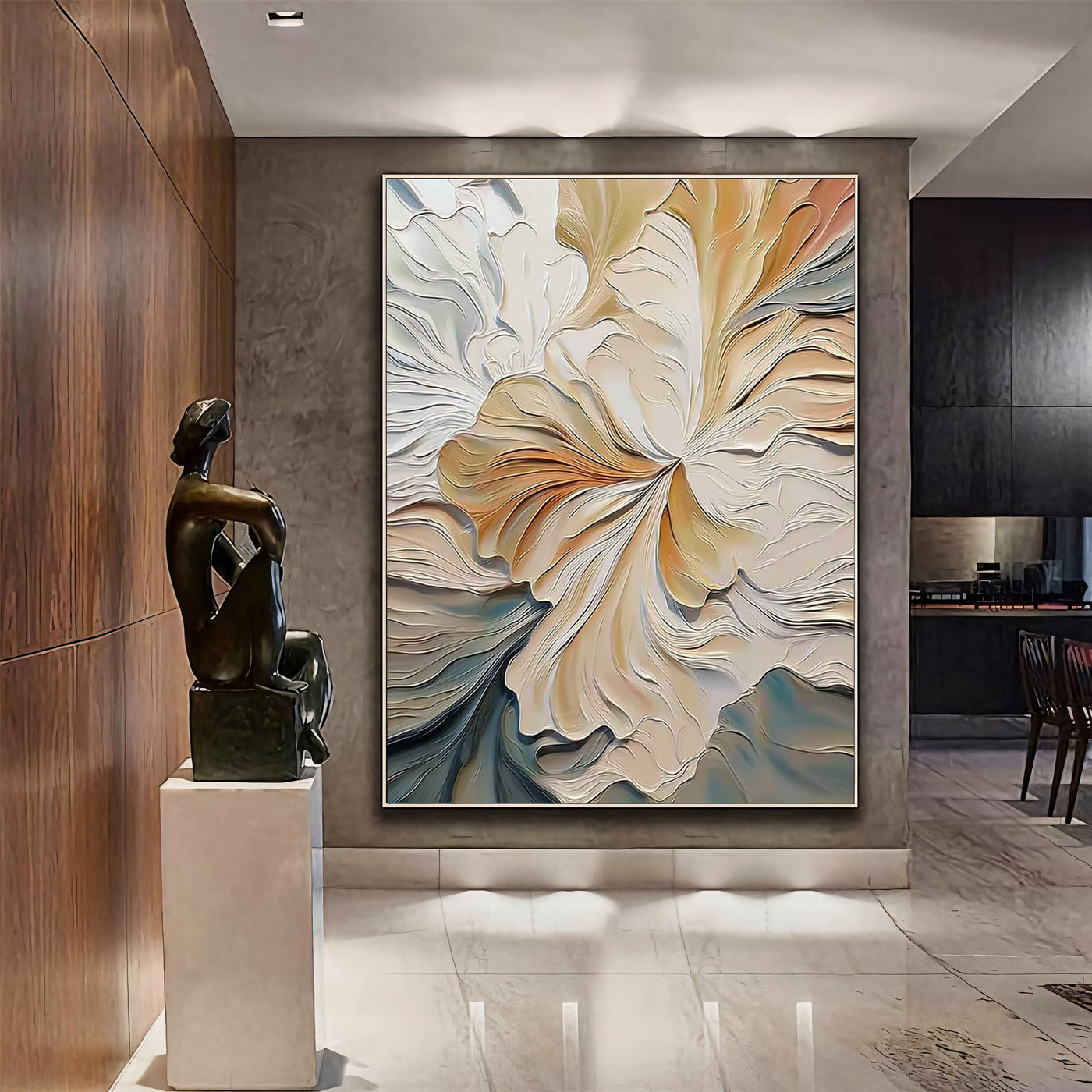 Textured Floral Luminance | Cream Petals