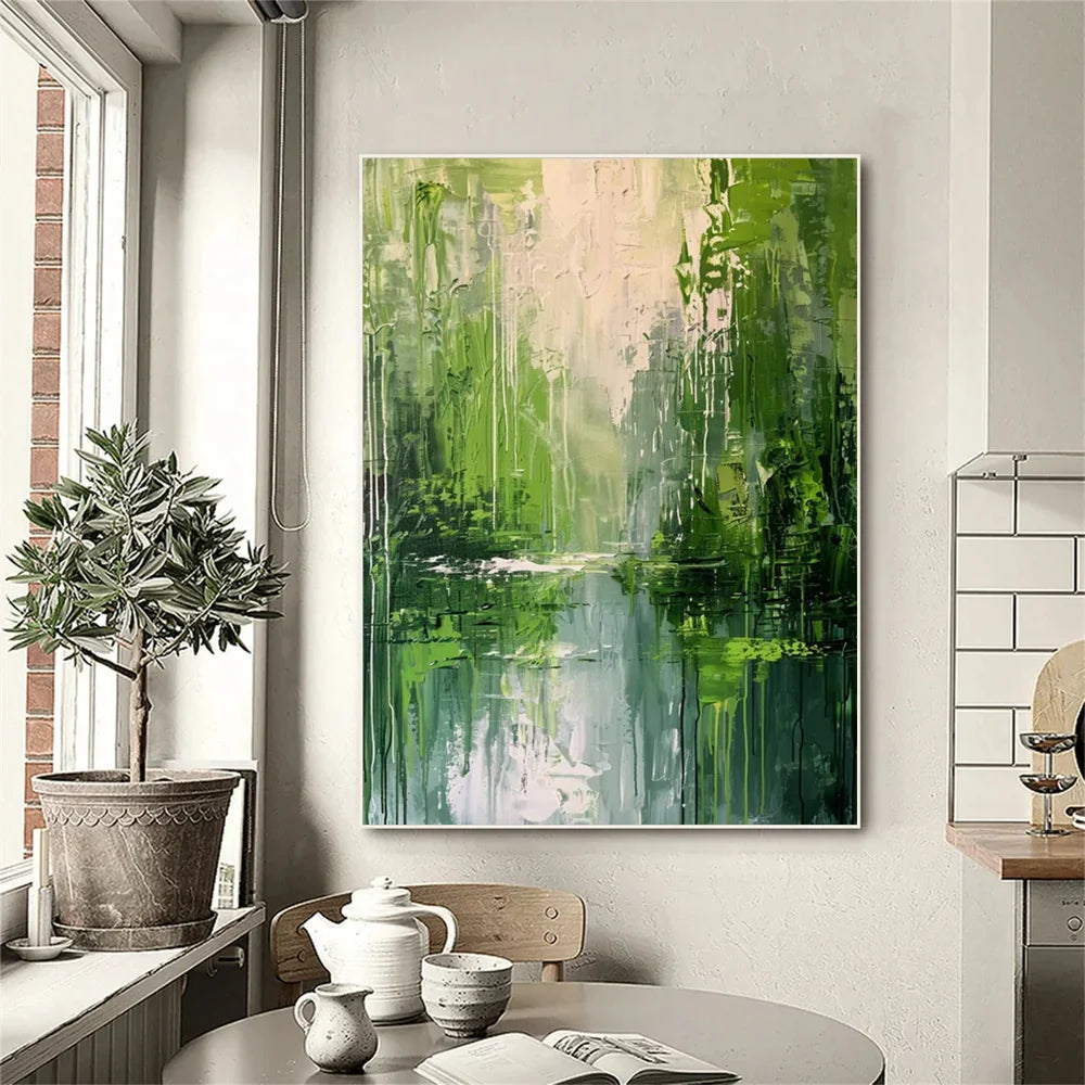 Green Abstract Wall Art  #AT102