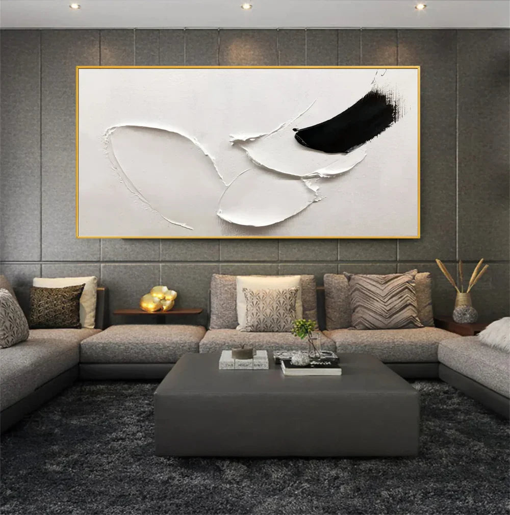 Black and White Minimalist Textured Wall Art #MT115