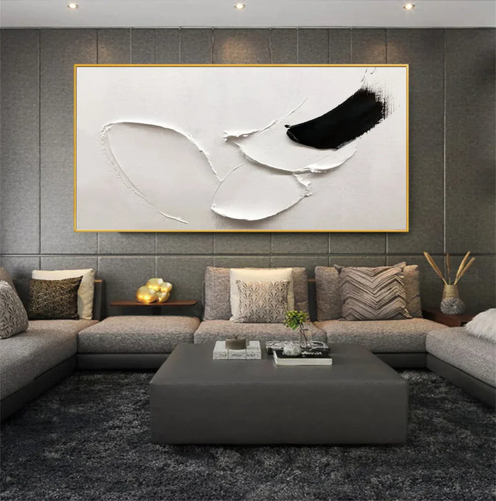 Black and White Minimalist Textured Wall Art #MT115