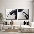 Black and White Minimalist Textured Wall Art Set of 2 #MT134