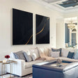 Black Minimalist Textured Wall Art Set of 2 #MT014