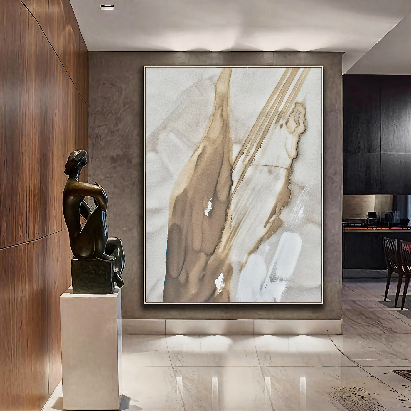 Textured Abstract Luxury | Beige White