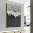 Black and White Minimalist Textured Wall Art #MT069