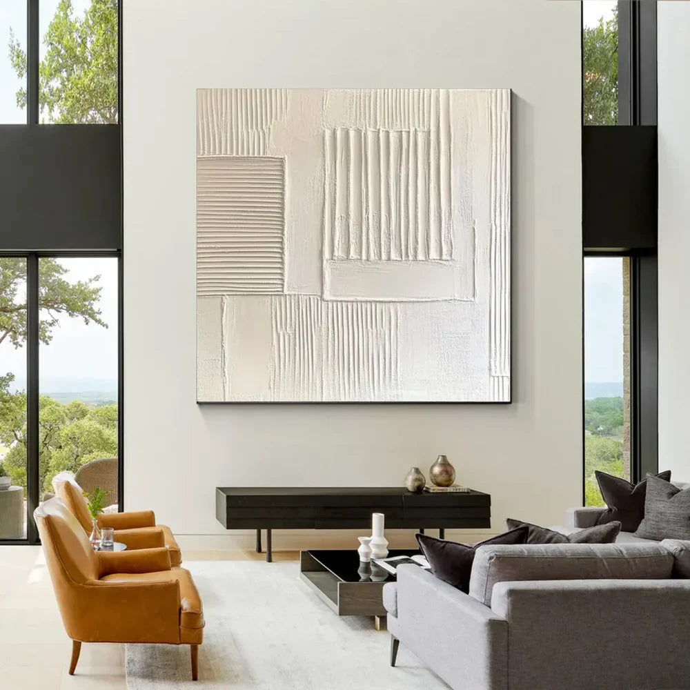 Beige and Brown Abstract Texture Wall Art  #AT084
