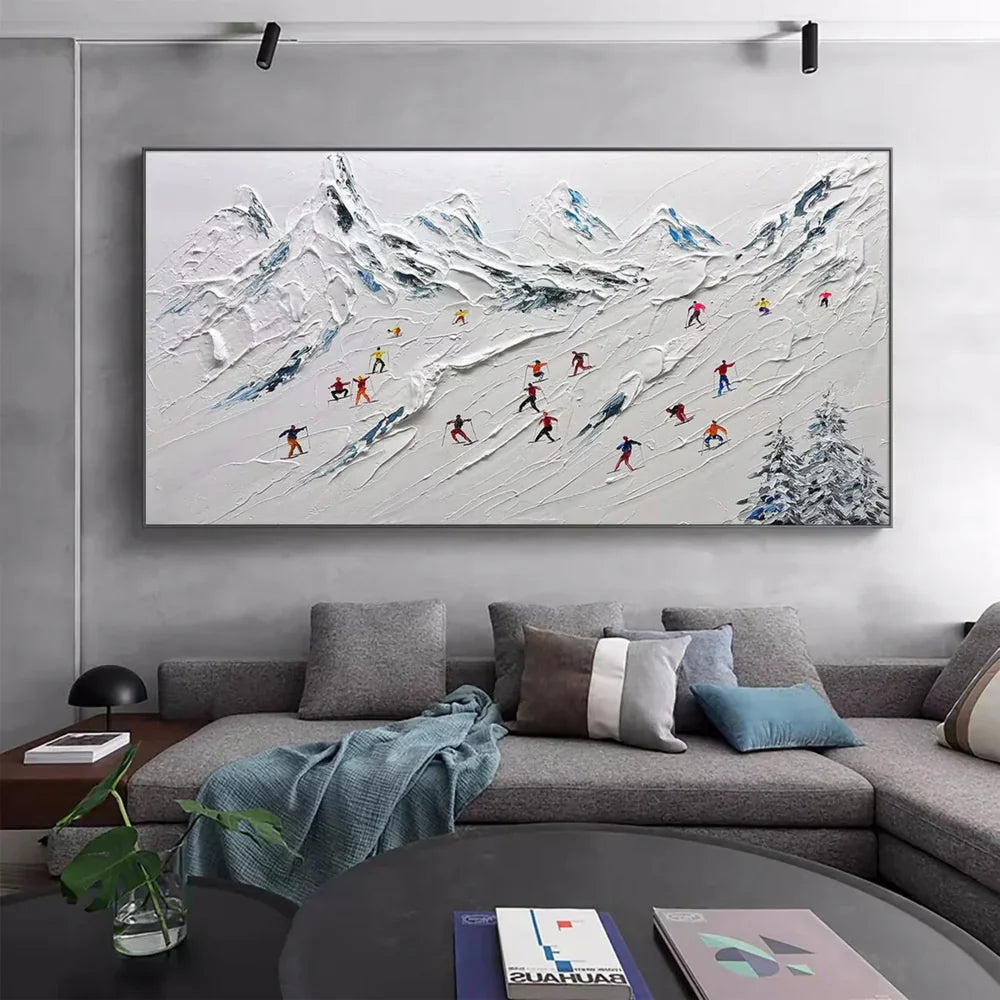 Skiing Sport Art Textured Canvas #PT008