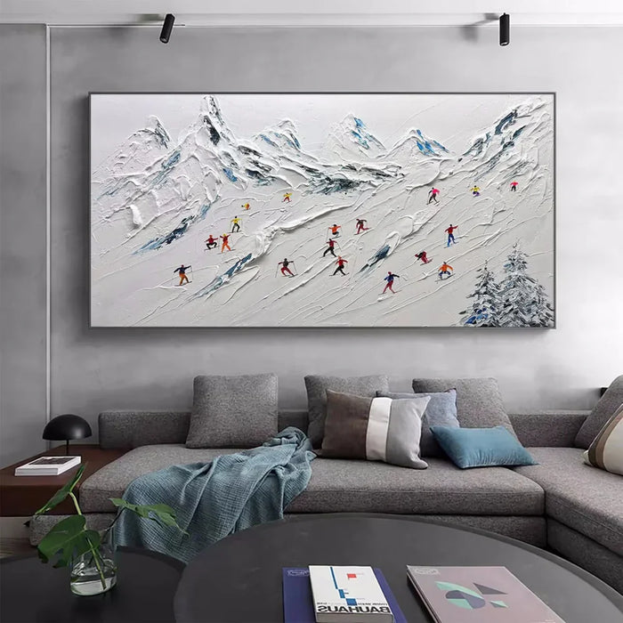 Skiing Sport Art Textured Canvas #PT008