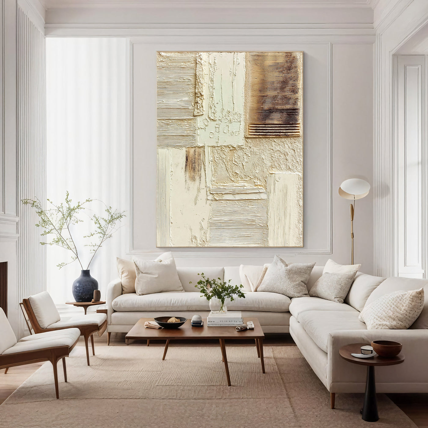 Textured Luxe Opulence | Beige Gold