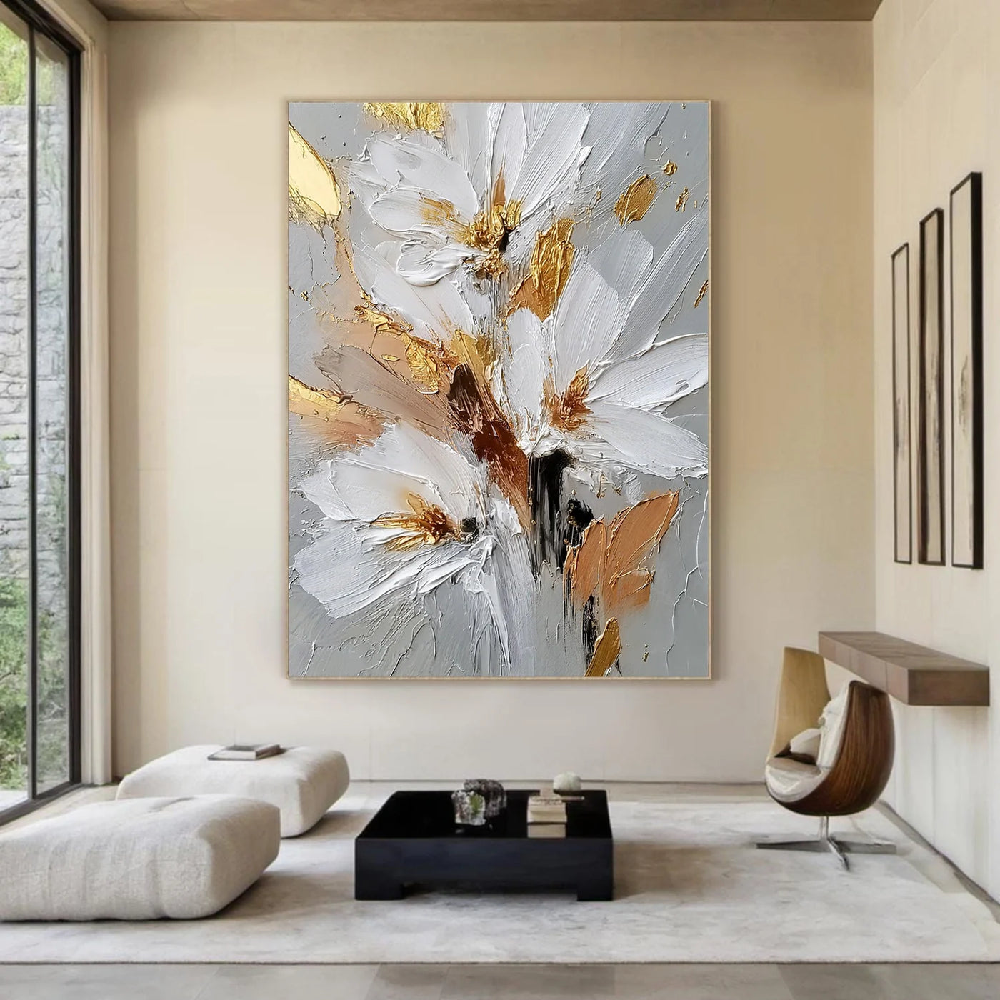 Flower & Tree Textured Abstract Wall Art #SF051