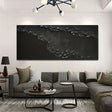 Black Minimalist Textured Wall Art #MT081