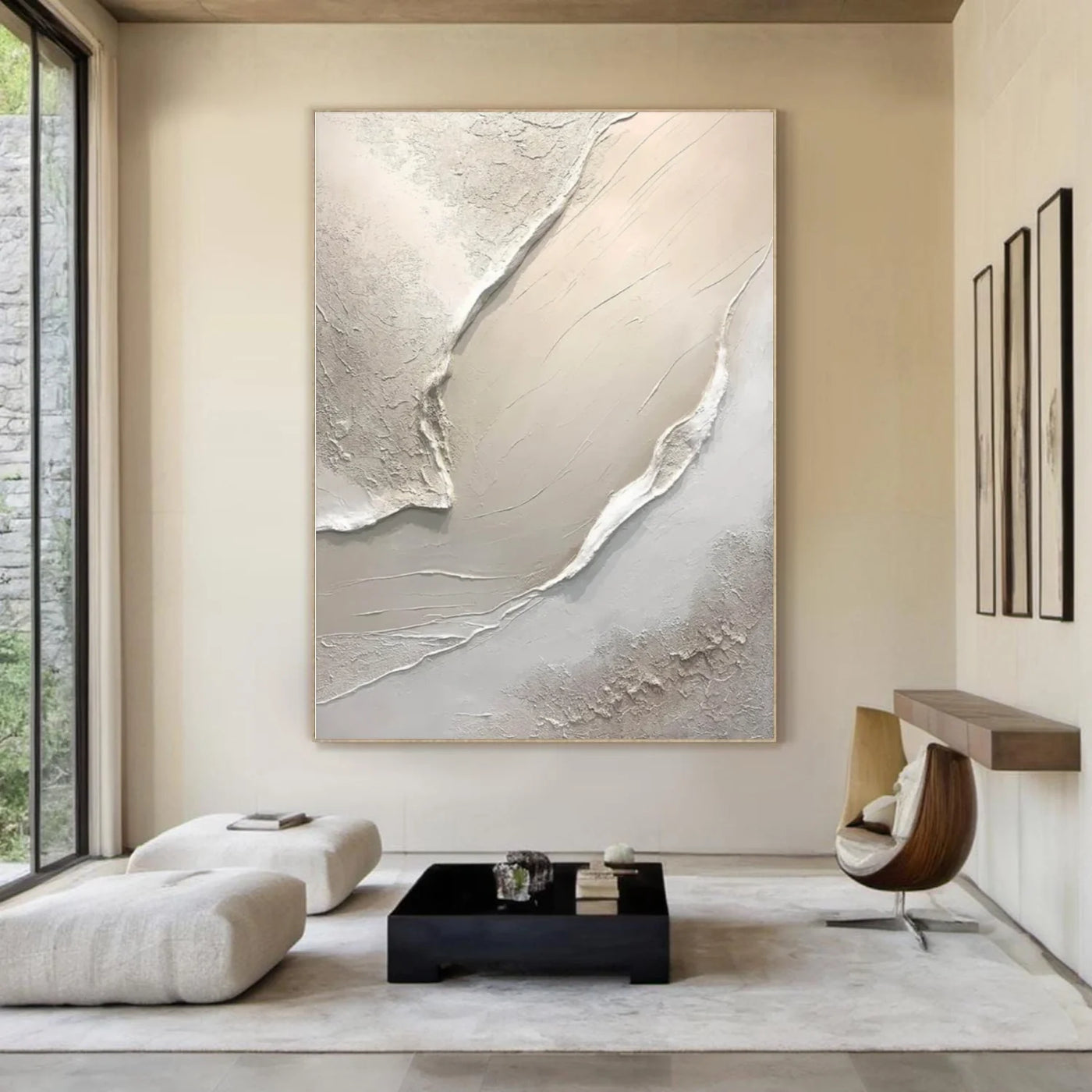 Beige and Brown Abstract Textured Wall Art #AT152