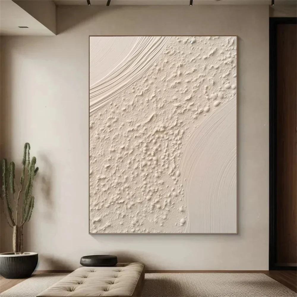 Beige and Brown Abstract Texture Wall Art #AT077
