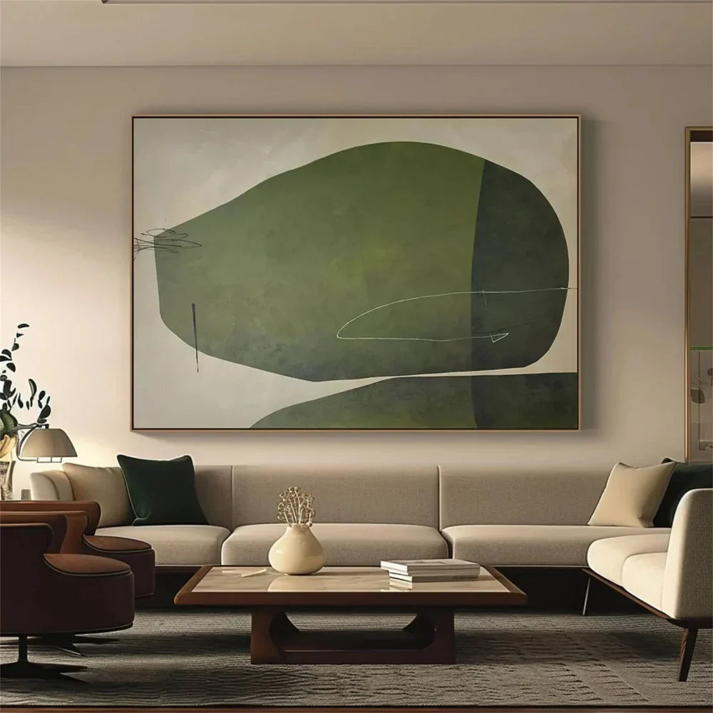 Green Abstract  Wall Art #AT030