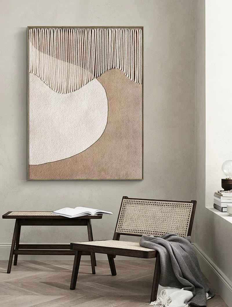 Beige and Brown Abstract Texture Wall Art #AT016