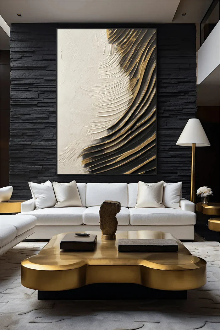 Black and White Minimalist Textured Wall Art #MT111