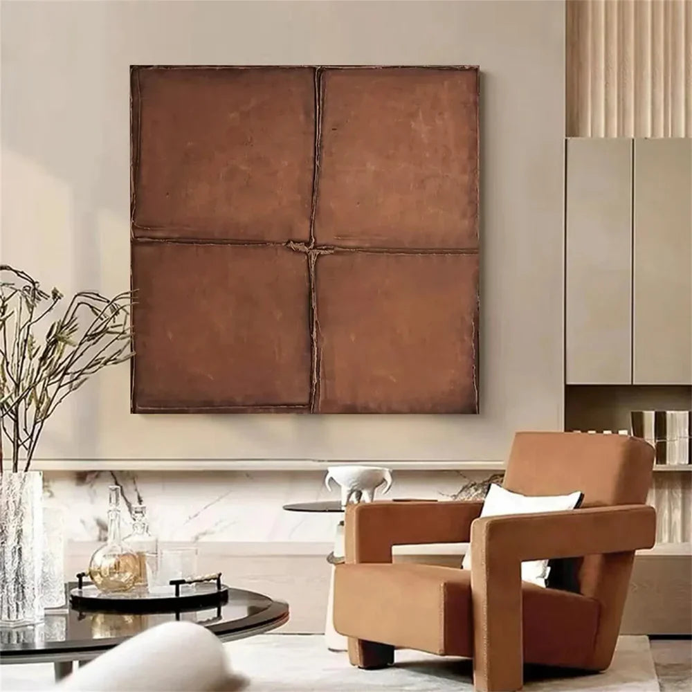 Beige and Brown Abstract Texture Wall Art  #AT040