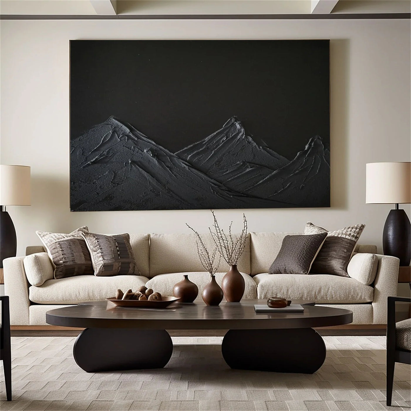 Black Mountain Textured Wall Art #MS037