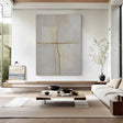Beige and Grey Minimalist Plaster Textured Wall Art #MT143