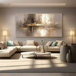 Beige and Brown Abstract Wall Art #AT044