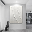 White Minimalist Textured Wall Art #MT076