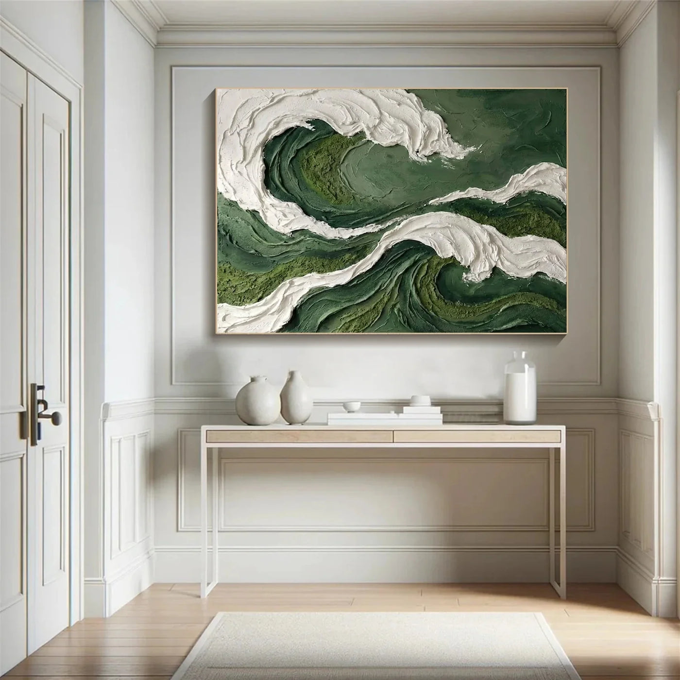 Green Abstract Textured Wall Art #AT156