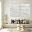 White Minimalist Textured Wall Art Set of 2 #MT075