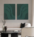 Green Minimalist Textured Wall Art Set of 2 #MT039