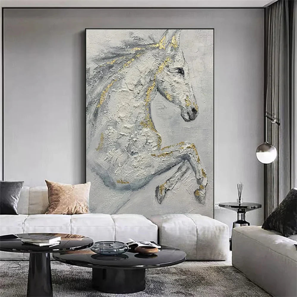 Abstract Horse Animal Textured Wall Art #DL001