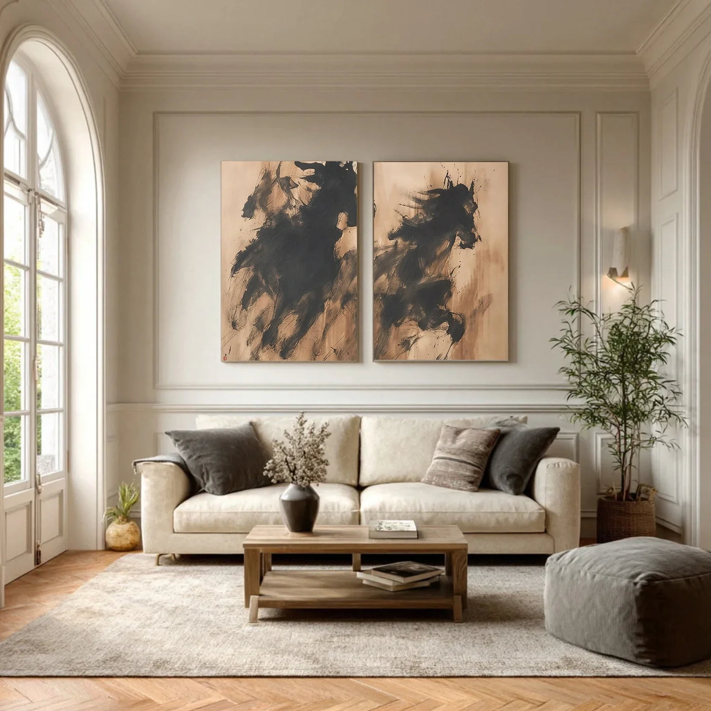 Abstract Horse Animal Wall Art  Set of 2 #DL047