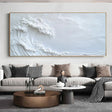 White Ocean & Sky Textured Wall Art #MO085