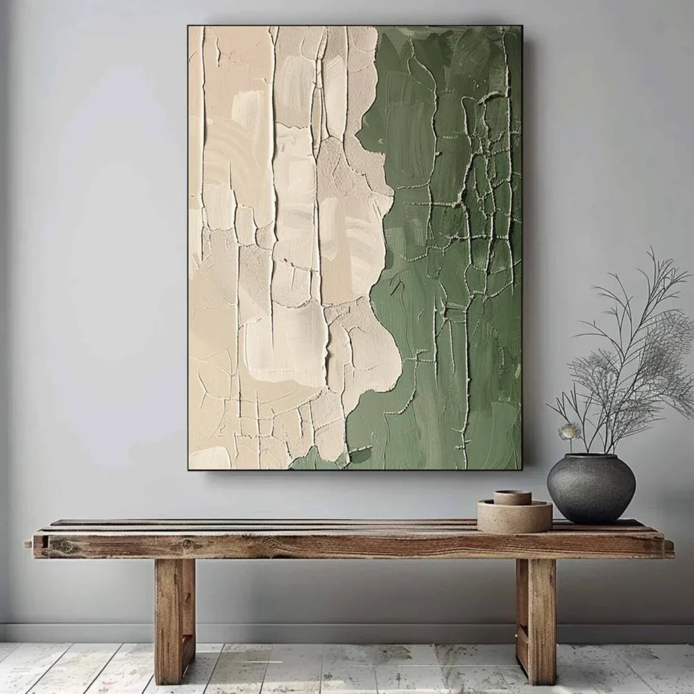 Green Minimalist Textured Wall Art #MT109