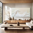 White and Beige Ocean & Sky Textured Wall Art #MO086