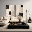 Beige and Brown Abstract Textured Wall Art Set Of 2 #AT103