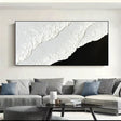 Black and White Minimalist Textured Wall Art #MT046