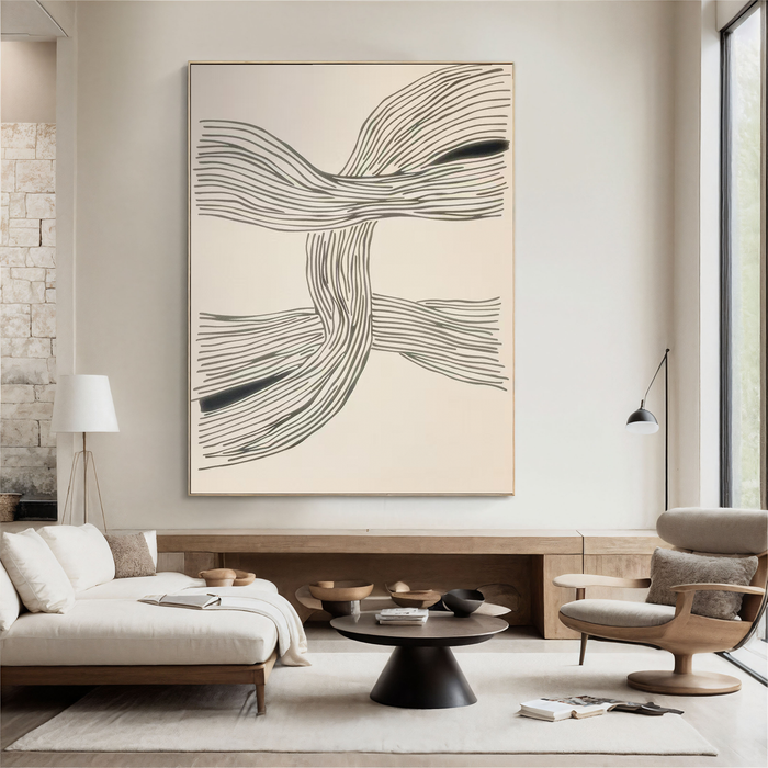 Textured Line Dynamism | Grey Beige