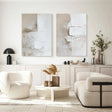 Beige and Brown Abstract Textured Wall Art Set of 2 #AT132