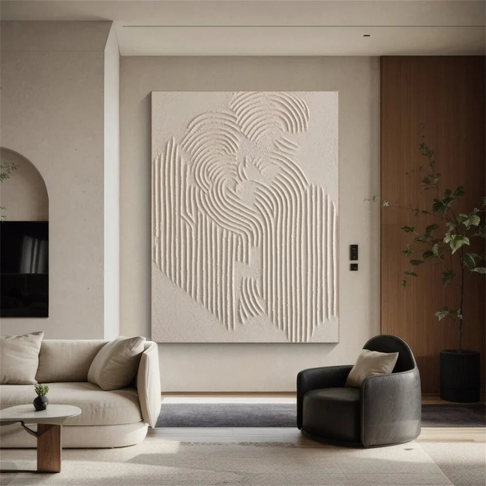 Beige and Brown Abstract Texture Wall Art #AT036