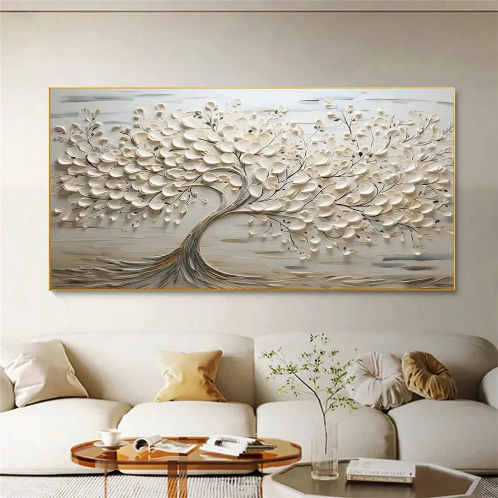 Flower & Tree Textured Abstract Wall Art #SF015