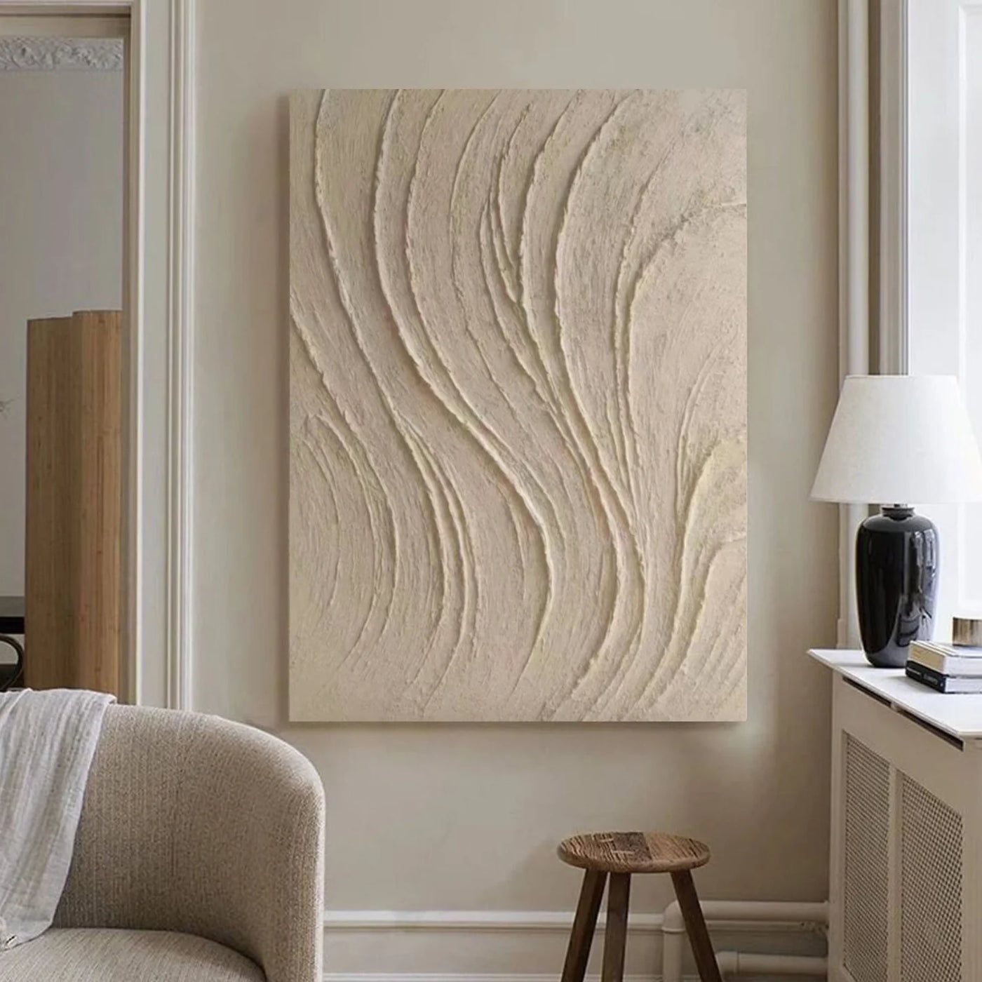 Beige Minimalist Textured Wall Art #MT148