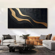 Black and Gold Minimalist Textured Wall Art #MT088