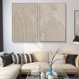 Beige and Brown Abstract Textured Wall Art Set Of 2 #AT014