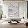 White Minimalist Textured Wall Art #MT150