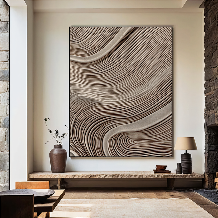Textured Wave Sophistication | Beige Grey